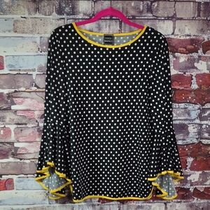 Coco Bianco Stretch Knit Polka Dot Rumba Top
